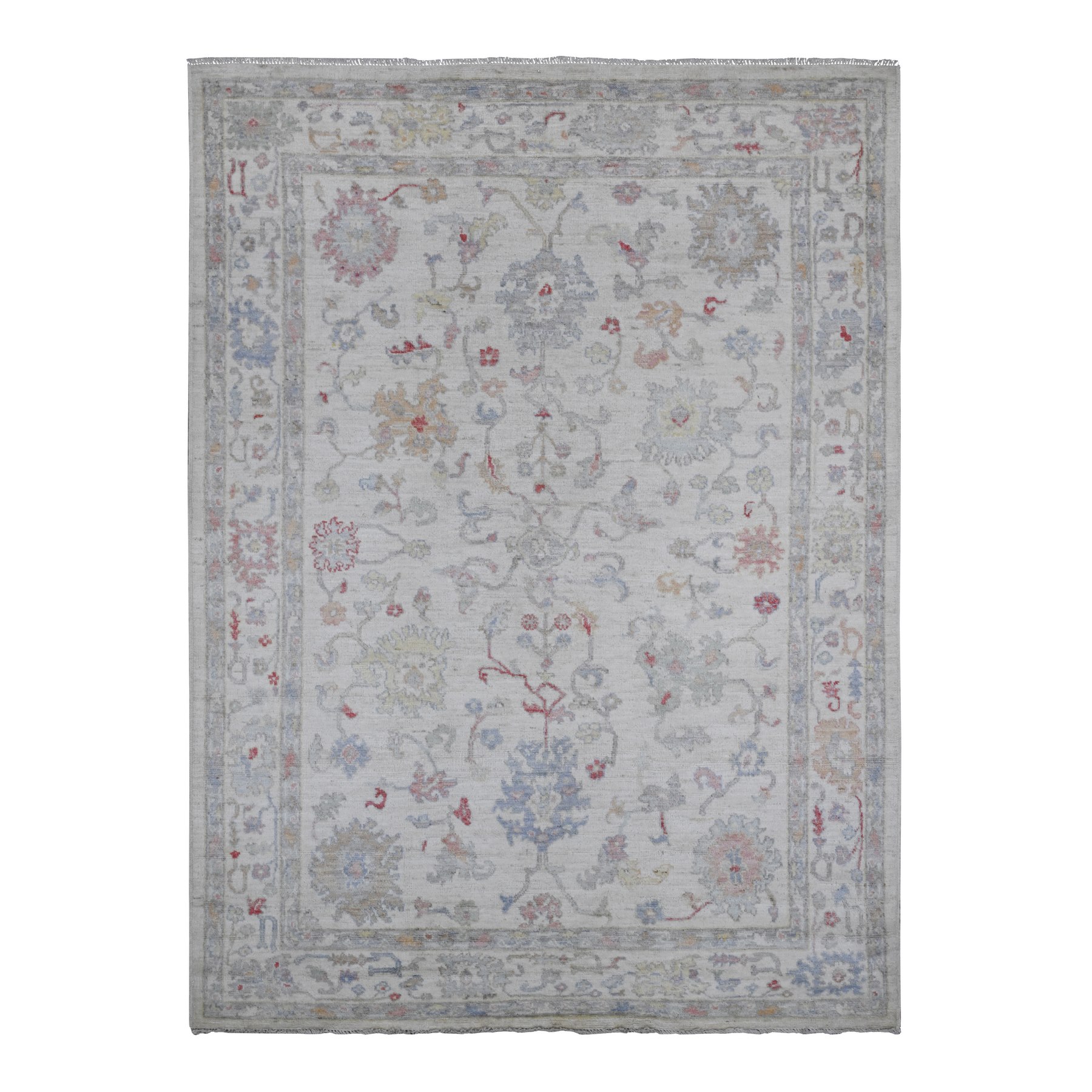 Transitional Wool Hand-Knotted Area Rug 6'5